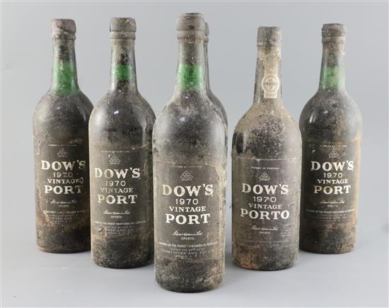 Six bottles of Dows 1970 Vintage Port